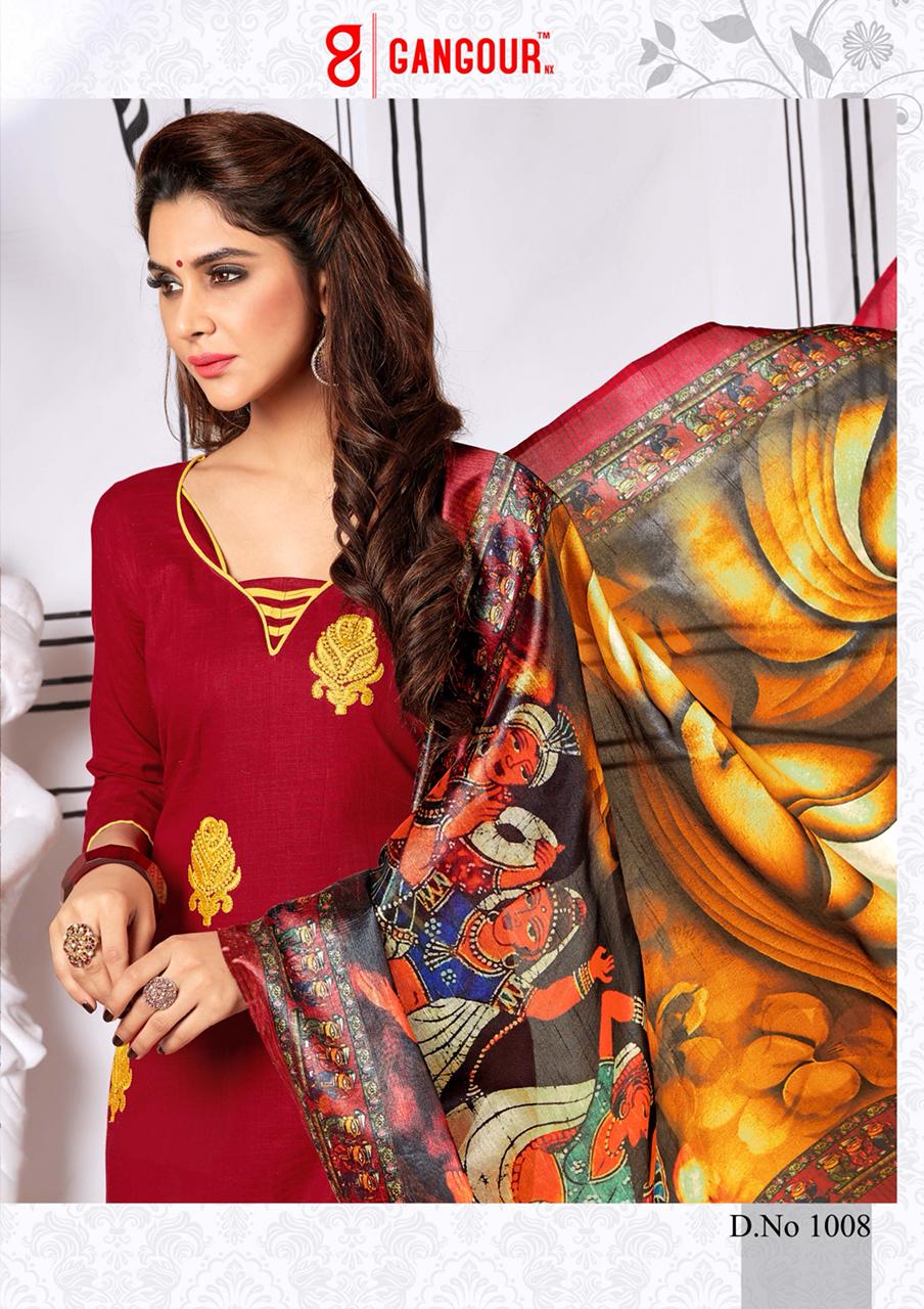 Gangour Presents Block buster Slub Cotton Dress Material Collection Gangour Presents Block buster Slub Cotton Dress Material Collection